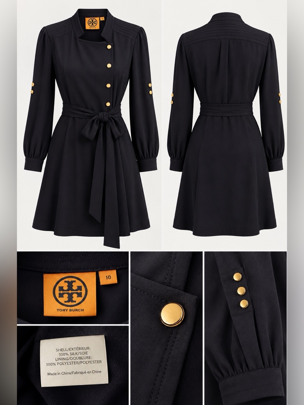 Tory Burch Navy Dress Size 10 good condition